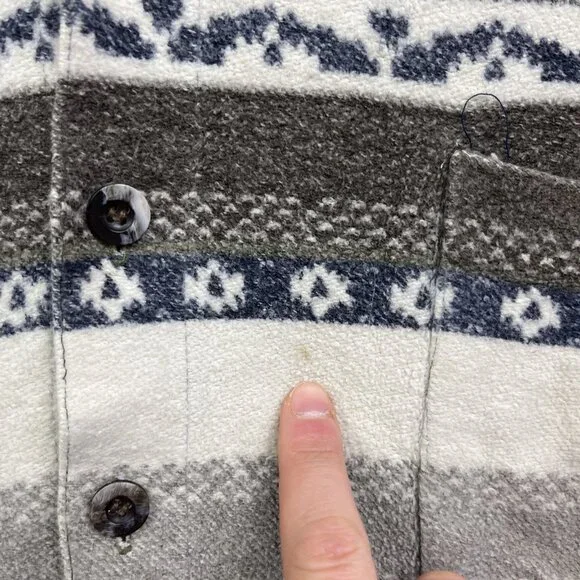 VTG Private member Heavy Button-Down Over Shirt L Aztec Southwest Pattern Retro - Picture 8 of 16